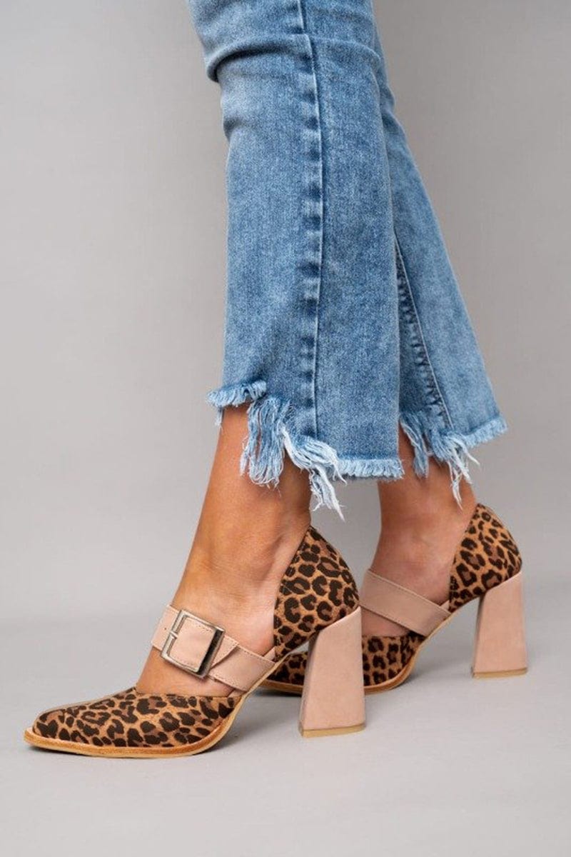 Llana™ | Talons carrés imprimé léopard audacieux