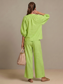 Natalia | Blouse avec fermeture éclair sur le devant et pantalon large