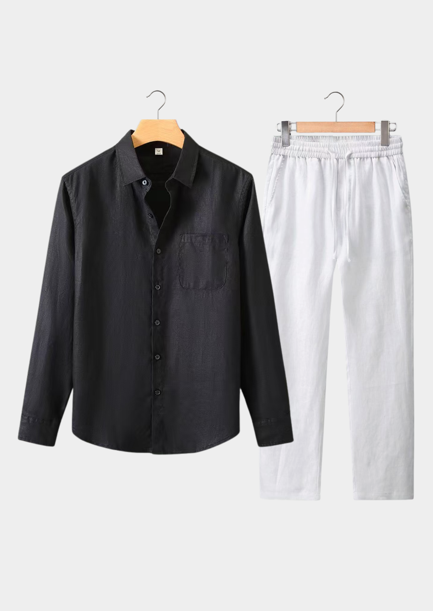 DOLCEVITA CONJUNTO DE VERANO DE MANGA LARGA - NEGRO/BLANCO