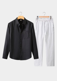 DOLCEVITA CONJUNTO DE VERANO DE MANGA LARGA - NEGRO/BLANCO