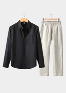 DOLCEVITA CONJUNTO DE VERANO DE MANGA LARGA - NEGRO/BEIGE