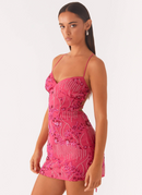 Robe à bretelles à paillettes