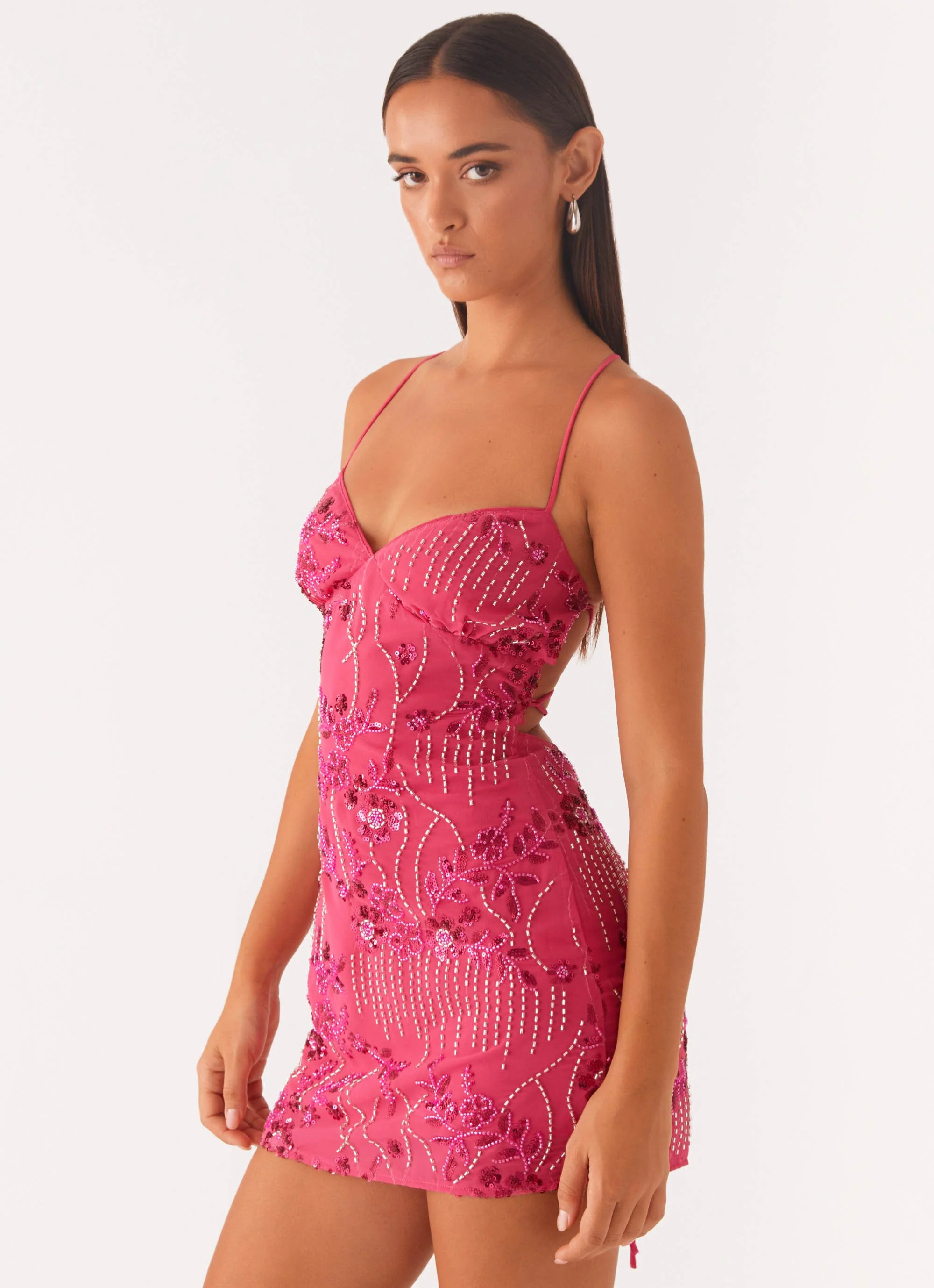 Robe à bretelles à paillettes