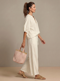 Natalia | Blouse avec fermeture éclair sur le devant et pantalon large