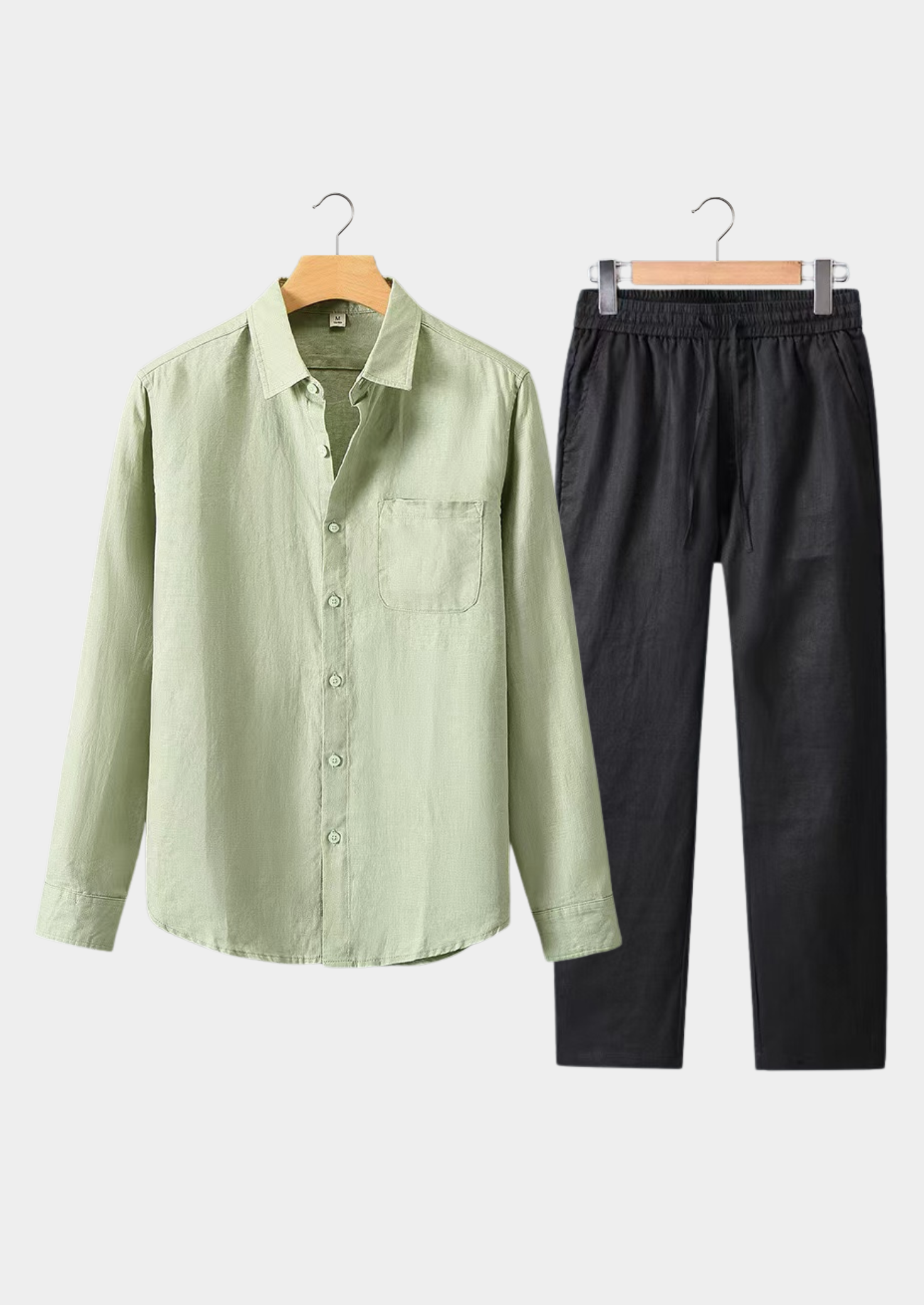 DOLCEVITA CONJUNTO DE VERANO DE MANGA LARGA - VERDE MENTA/NEGRO