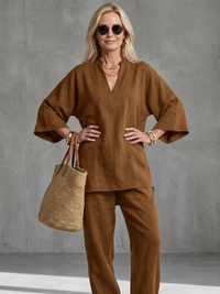 Georgiana | Túnica con escote en V y pantalón fruncido