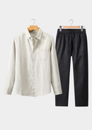 DOLCEVITA CONJUNTO DE VERANO DE MANGA LARGA - BEIGE/NEGRO