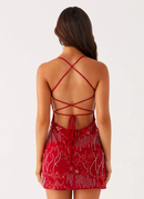 Robe à bretelles à paillettes