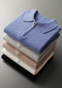Polo de lana con media cremallera - Tejido premium, comodidad diaria