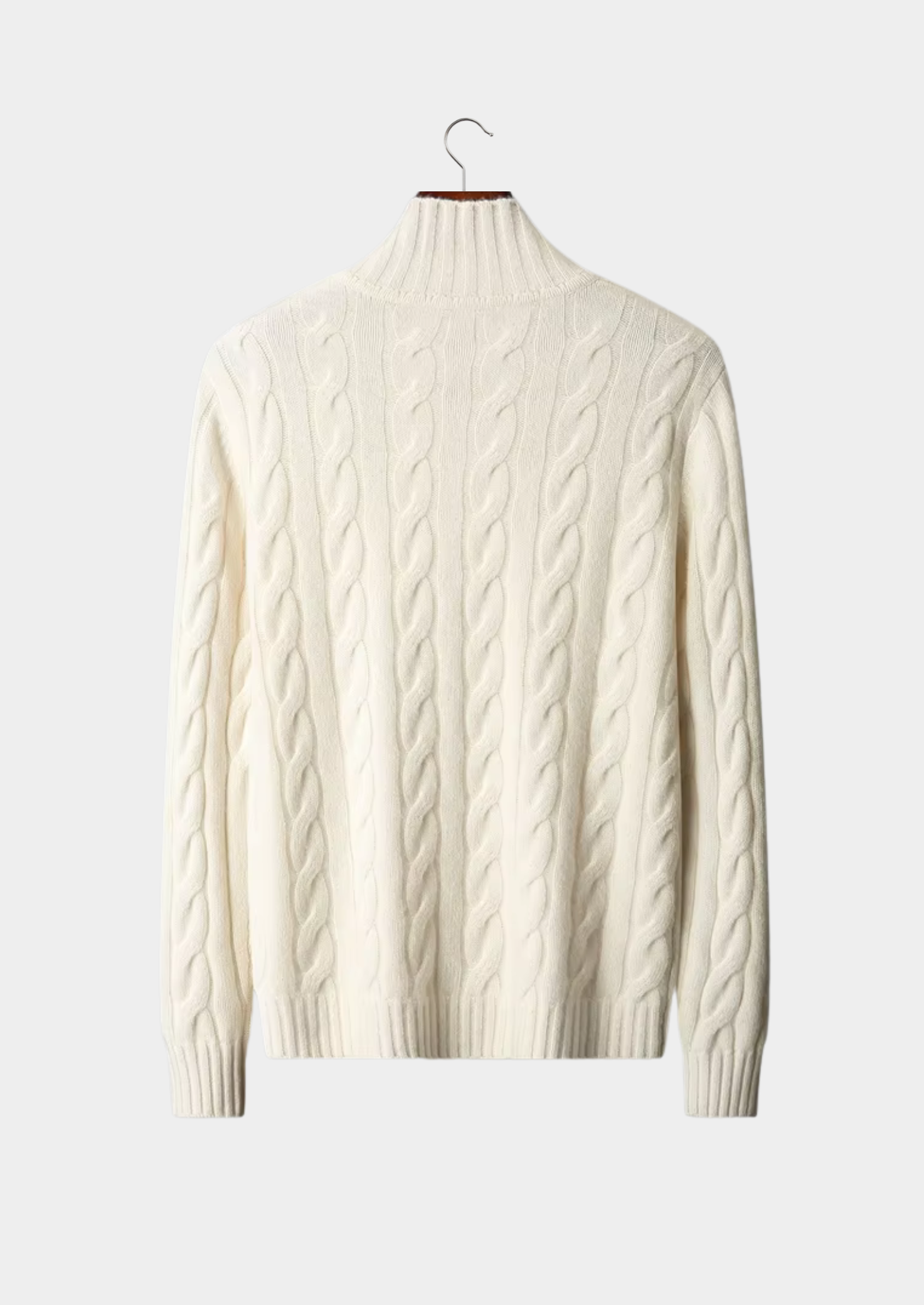 Cárdigan de lana con doble cremallera y punto cable