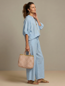 Natalia | Blouse avec fermeture éclair sur le devant et pantalon large