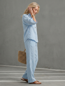 Emilia | Ensemble tunique décontractée boutonnée et pantalon