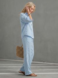 Emilia | Ensemble tunique décontractée boutonnée et pantalon