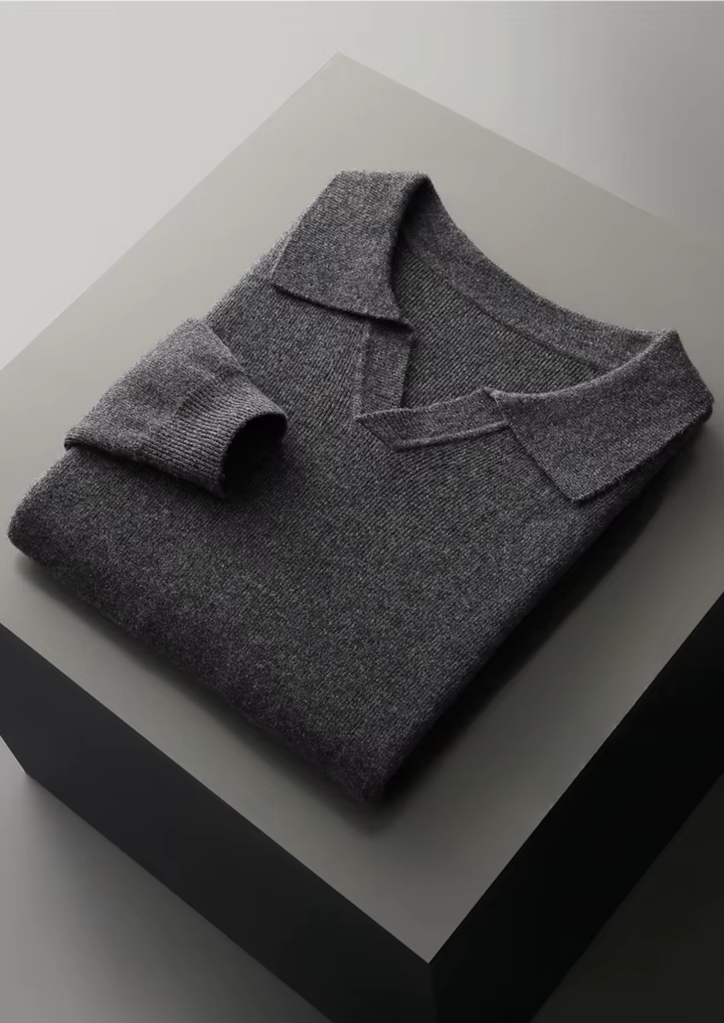 Polo de lana acanalado sin botones