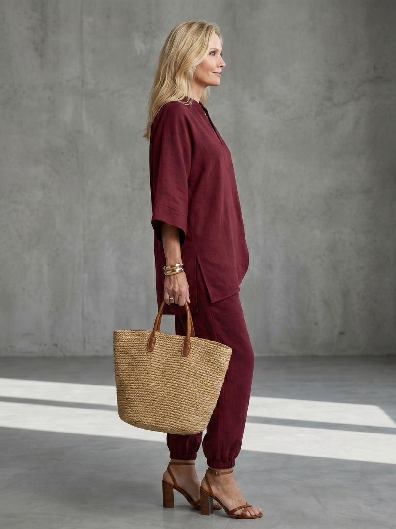 Georgiana | Túnica con escote en V y pantalón fruncido
