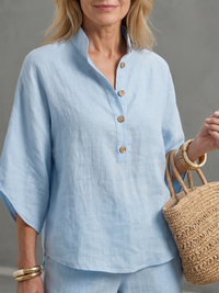 Emilia | Ensemble tunique décontractée boutonnée et pantalon