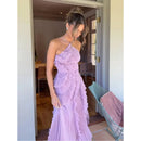 OLAYA - VESTIDO LARGO CON VOLANTES