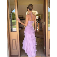 OLAYA - VESTIDO LARGO CON VOLANTES