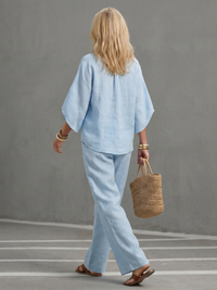 Emilia | Ensemble tunique décontractée boutonnée et pantalon