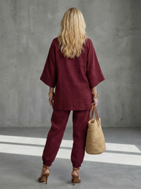 Georgiana | Túnica con escote en V y pantalón fruncido