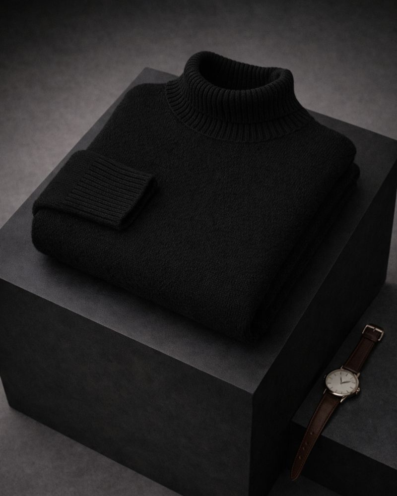 Suéter de cuello alto suave