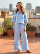 Natalia | Blouse avec fermeture éclair sur le devant et pantalon large