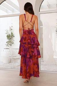 Robe à Imprimé Floral et Décolleté Plongeant