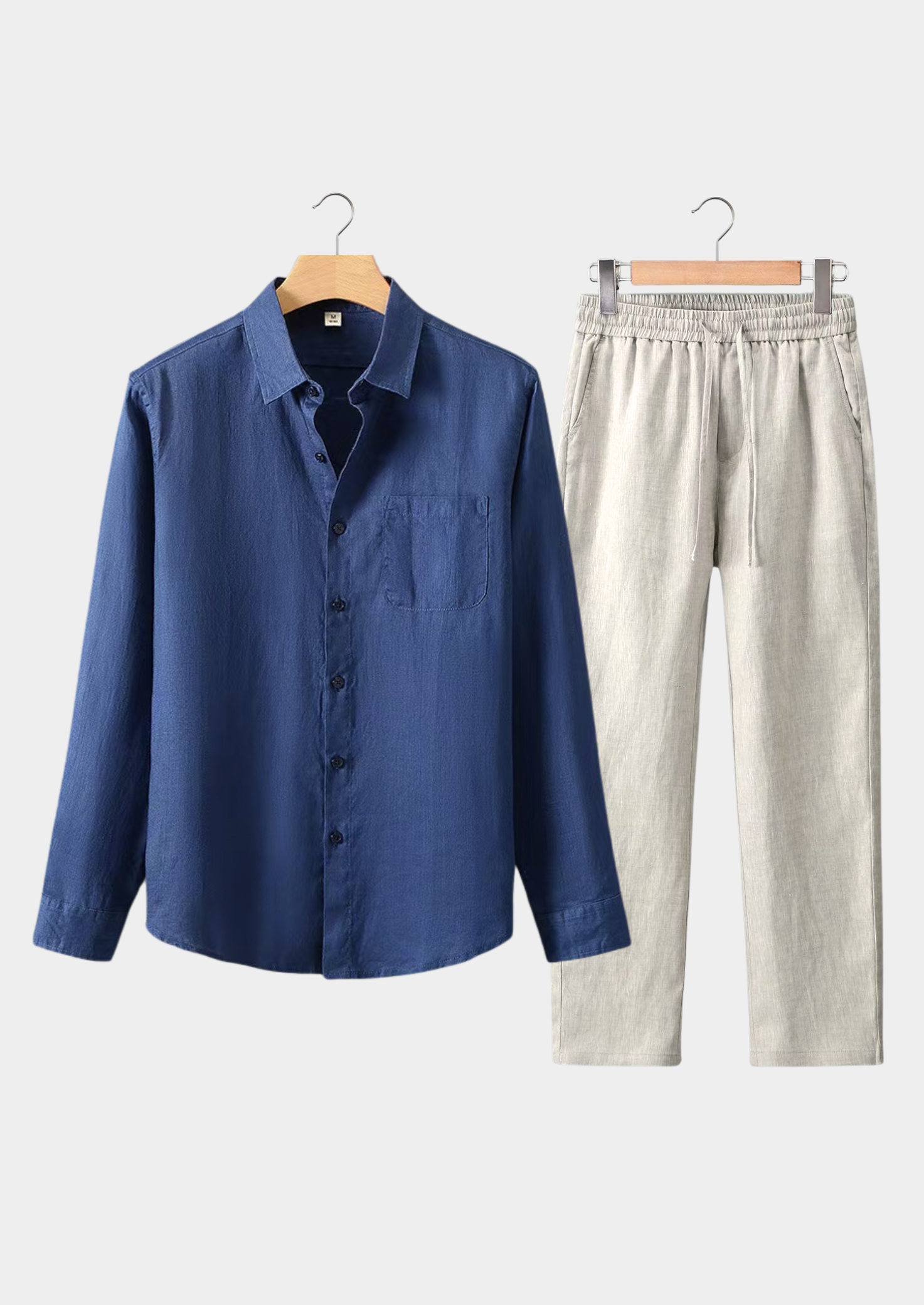 DOLCEVITA CONJUNTO DE VERANO DE MANGA LARGA - AZUL MARINO/BEIGE