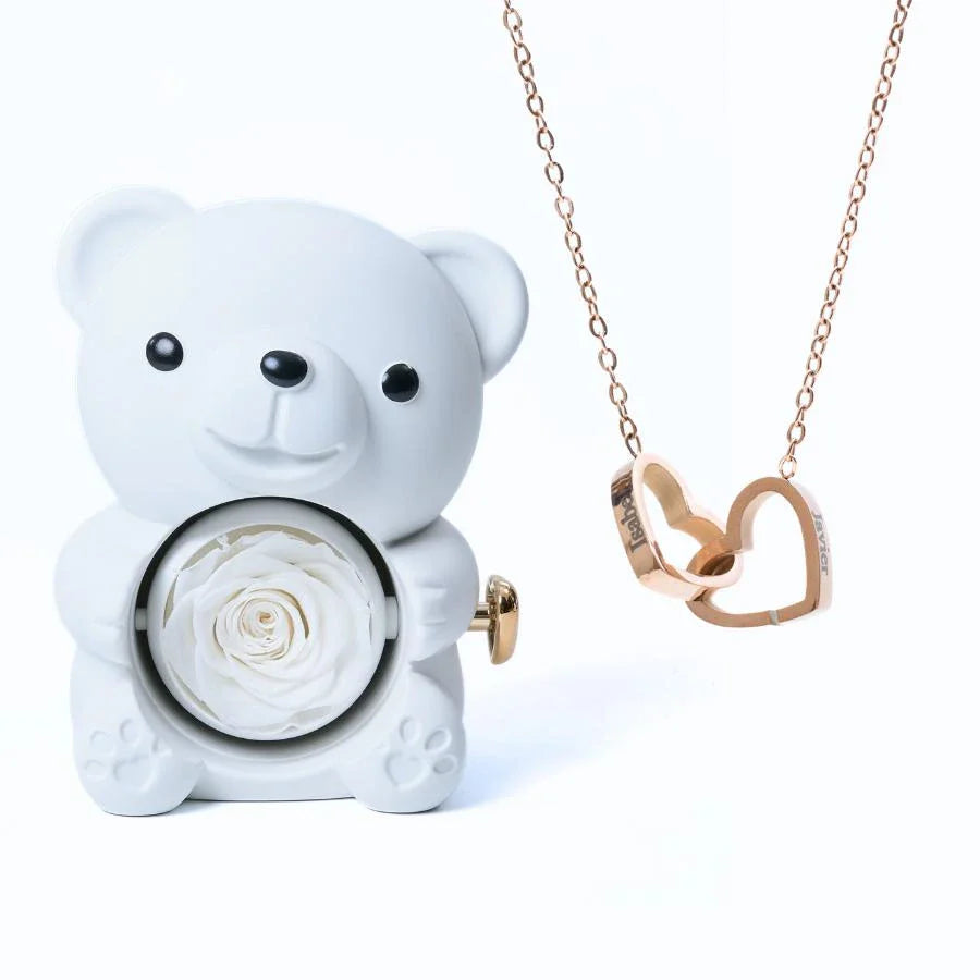 Oso eterno y collar personalizado