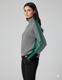 Malú | Jersey de cuello alto con rayas en contraste