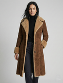 Abrigo Largo de Inspiración Vintage con Pelaje Sintético