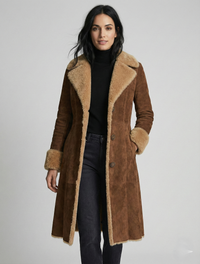 Abrigo Largo de Inspiración Vintage con Pelaje Sintético