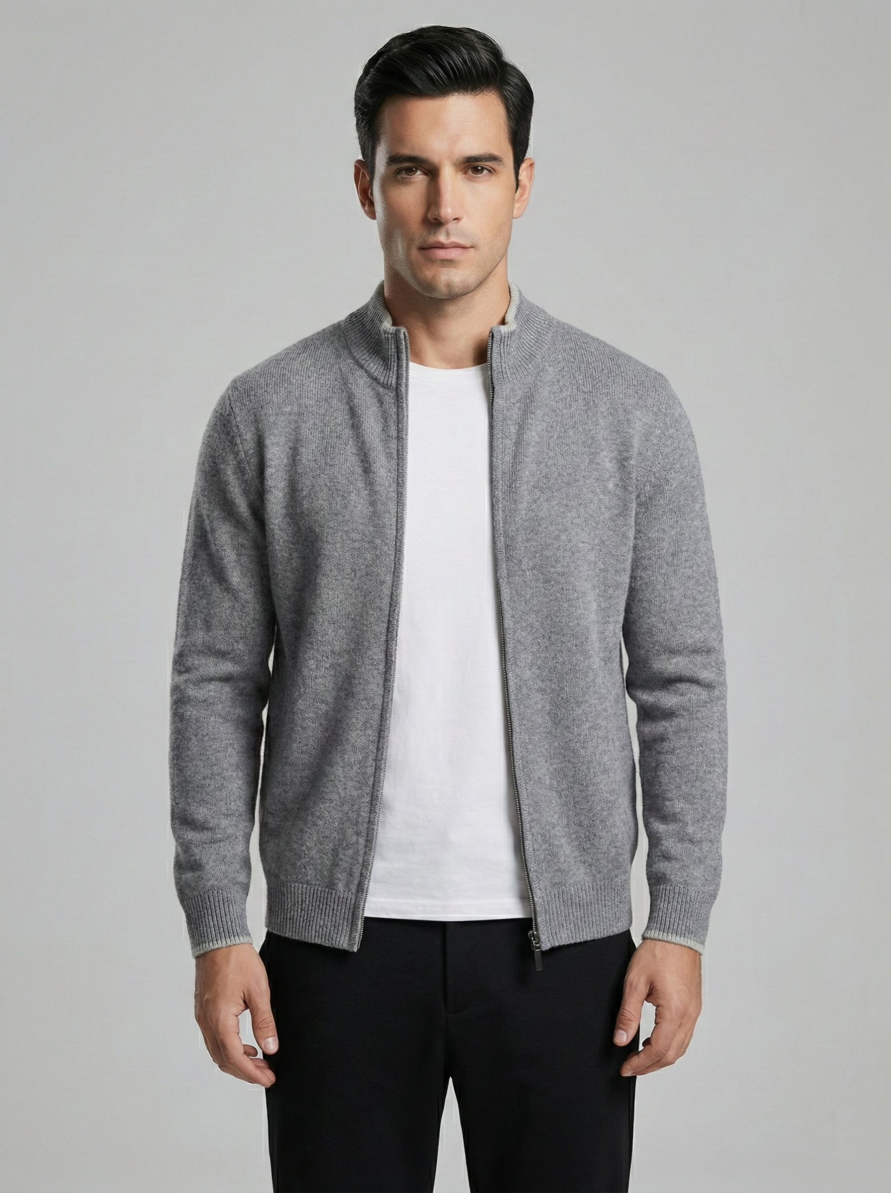 Cárdigan merino cremallera