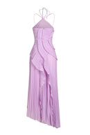 Eliza | Vestido maxi elegante con volantes para mujer