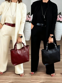 Conjunto Elena -  cárdigan largo, top y pantalón.