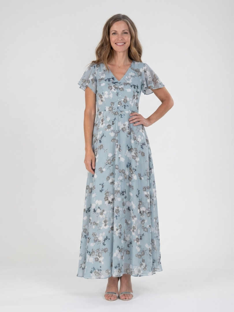 Montserrat | Robe longue en mousseline florale