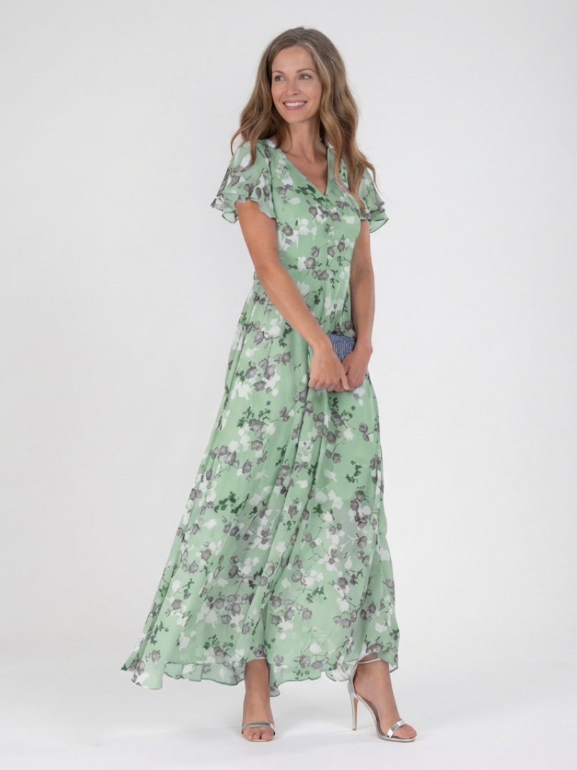 Montserrat | Robe longue en mousseline florale