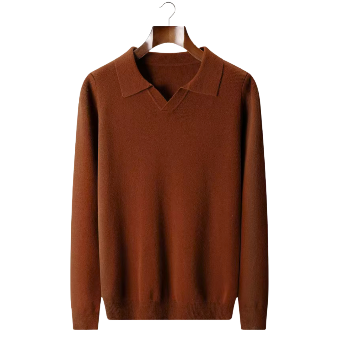 Polo de lana acanalado sin botones