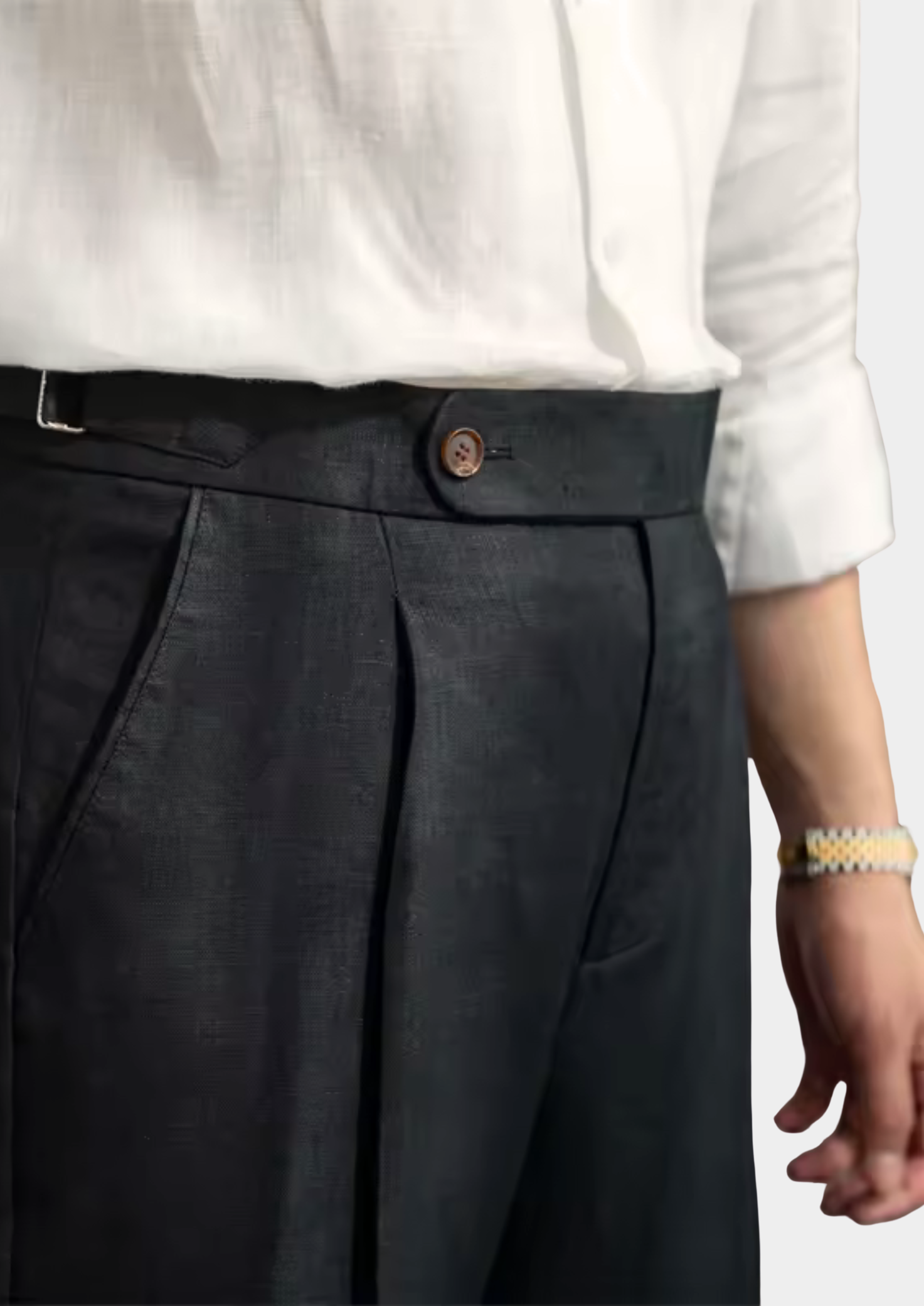 Pantalones plisados de Toscana estilo costero - Negro