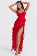 Ariela | Vestido Largo Con Volantes