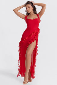 Ariela | Vestido Largo Con Volantes