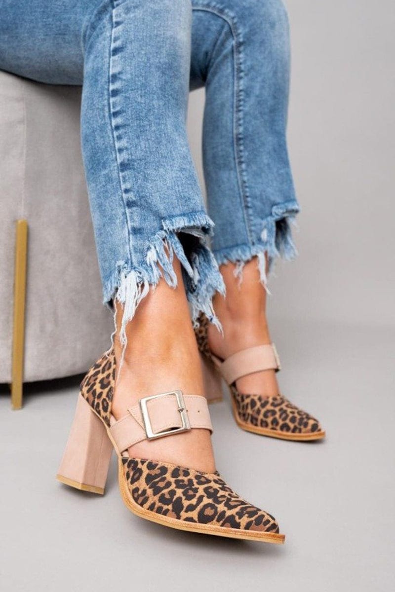 Llana™ | Talons carrés imprimé léopard audacieux