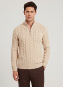 Jersey de Punto Trenzado con Cremallera