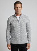 Jersey de Punto Trenzado con Cremallera