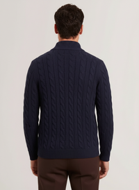 Jersey de Punto Trenzado con Cremallera