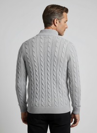 Jersey de Punto Trenzado con Cremallera