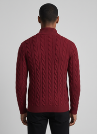 Jersey de Punto Trenzado con Cremallera