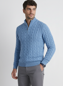 Jersey de Punto Trenzado con Cremallera