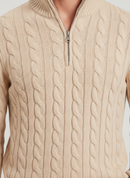 Jersey de Punto Trenzado con Cremallera