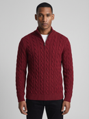 Jersey de Punto Trenzado con Cremallera